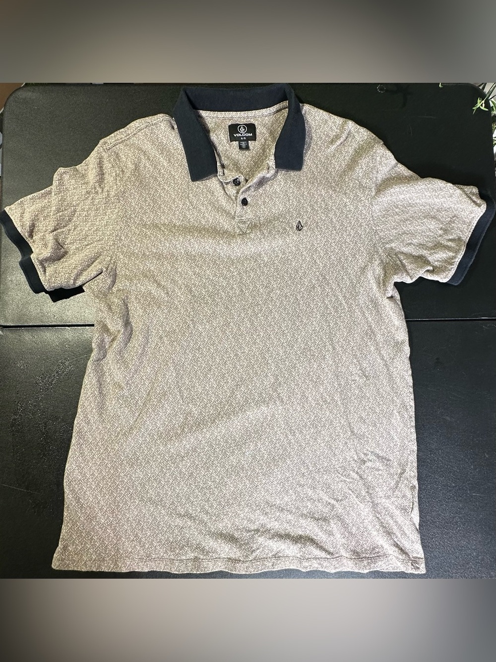 Volcom Beige and Black Zip-Up Sweater